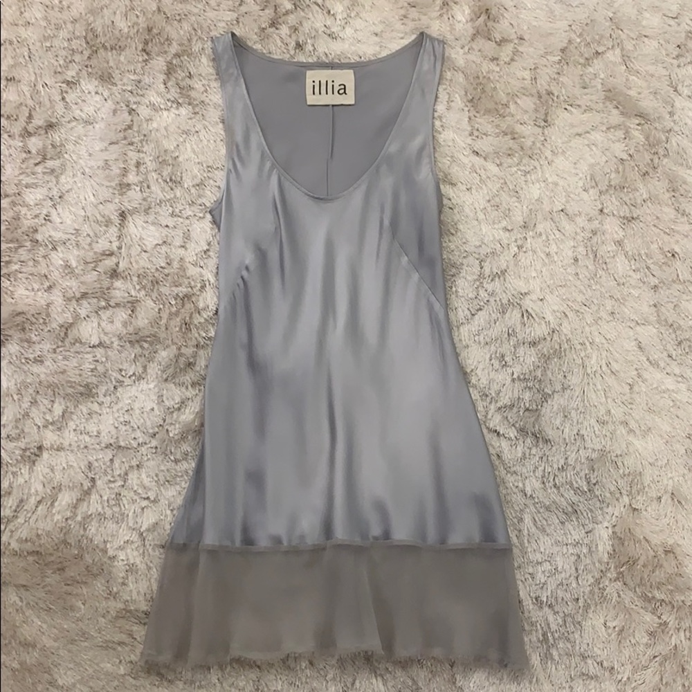 illia silk mini dress.